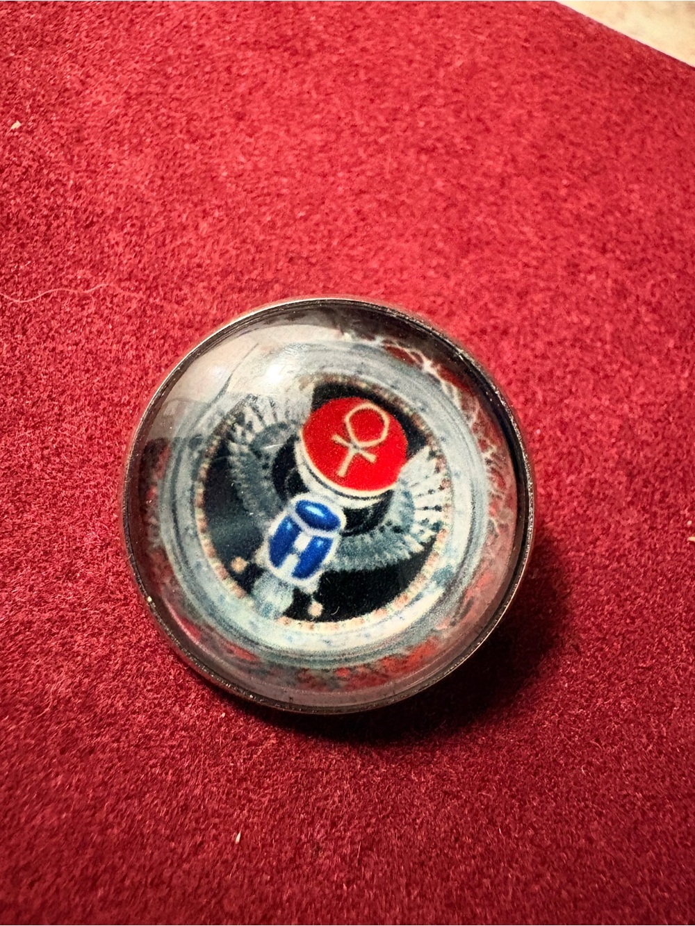 Scarabs Emblem Smart Wearable Ring in Red and Blue - Picture 3 of 4